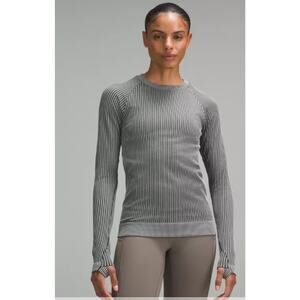 NWT Lululemon Rest Less pullover rib black rhino grey 10